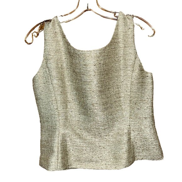 Le Suit 8P Champagne Beige 3-Piece Blazer Vest Skirt Set Quiet Luxury Career - Picture 9 of 12